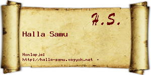 Halla Samu névjegykártya